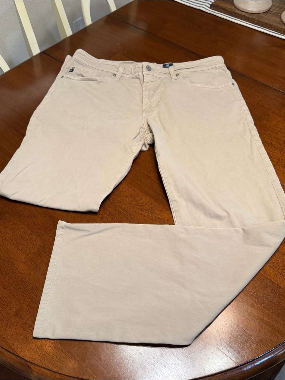 AG Adriano Goldschmied Beige The Protege Straight Leg Pants Men's Size 36 X 32